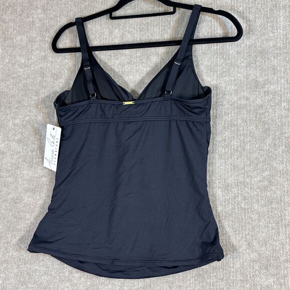 Anne Cole Signature Underwire Twist Tankini Top Black Size 38 B/C NWT - Picture 2 of 2